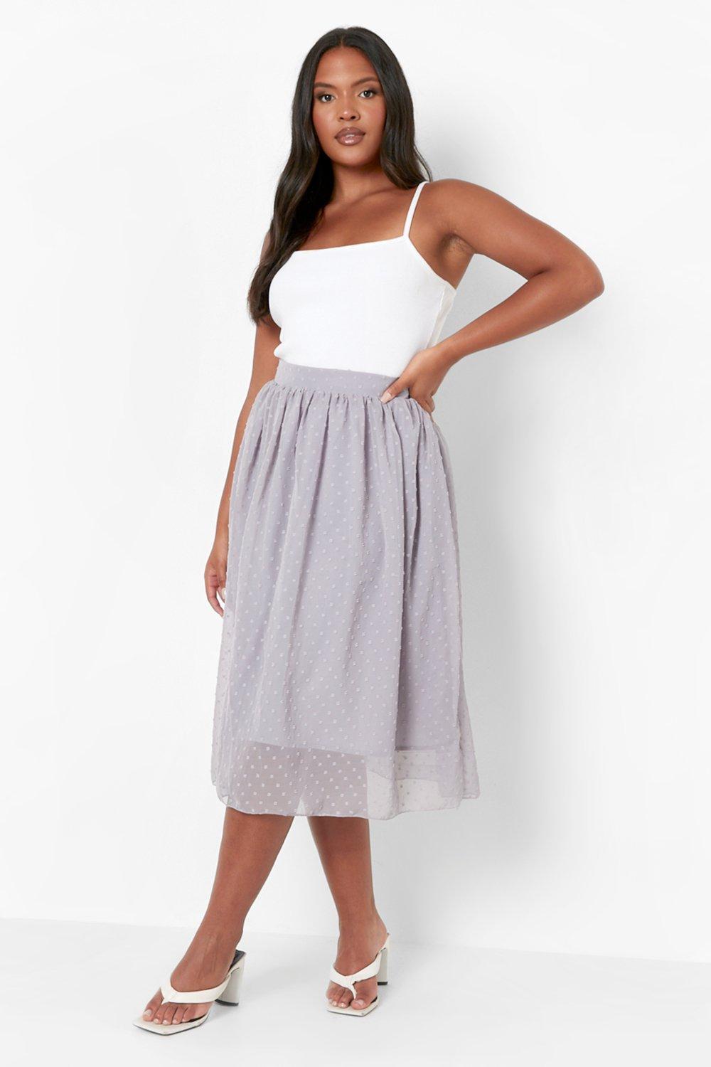 Mid length cheap skirt gray